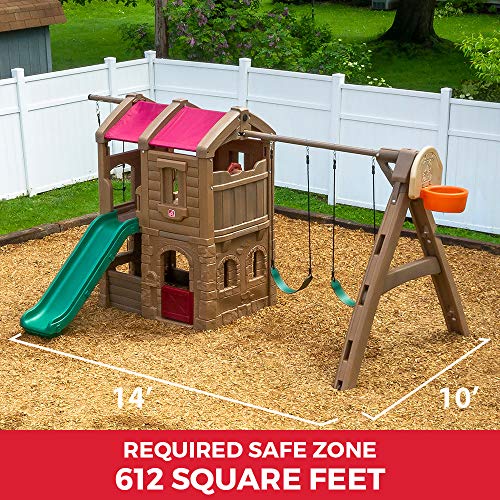 Step2 Naturally Playful Adventure Lodge Swing Set and Play Center Brown