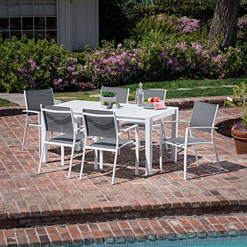 Hanover Del Mar 7-Piece Outdoor Dining Set Gray/White