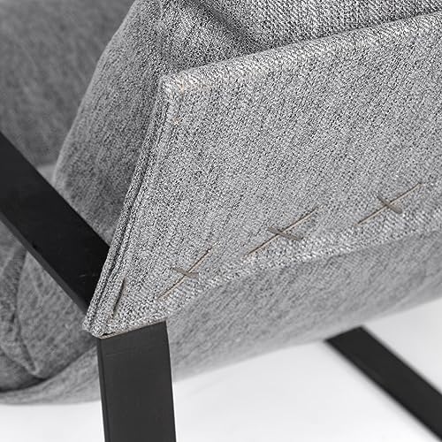 HomeRoots Stone Gray and Black Metal Sling Chair Black