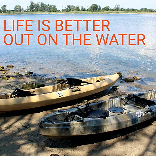 BKC TK219 Tandem Sit-On-Top Fishing Kayak with Padded Seats and Paddles Grey Camo