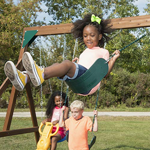 Swing-N-Slide Fremont Wooden Swing Set with Slide Brown