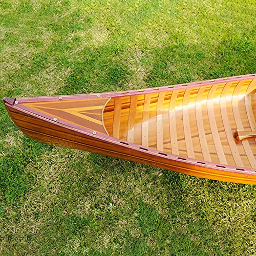 Wooden Boat USA 10-Foot Wooden Canoe with Ribs Curved Bow Natural Wood