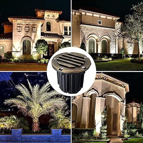 MIK Solutions LED Spot Lights Outdoor Landscape Lighting 112 Solid Brass In Ground Light with 7W LED Bulb Bronze Brass (12 Pack)