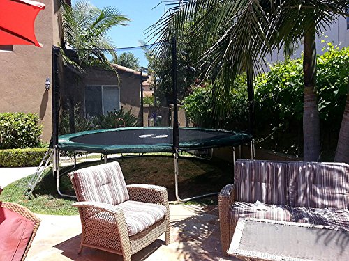 Galactic Xtreme Round Trampoline 16 FT with Net Enclosure Green and Black