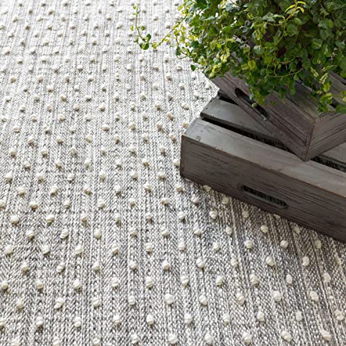 Dash & Albert Handwoven Hobnail Indoor/Outdoor Rug 6x9 Feet Grey