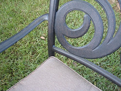 GrandPatioFurniture.com 4 Outdoor 24" Counter High Cast Aluminum Swivel Bar Stool Brown