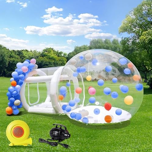 EJIA Clear Inflatable Bubble House for Kids with Blower & Pump White