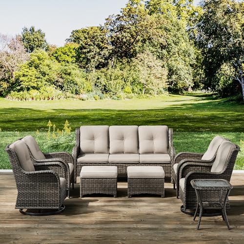 Joyside 8-Piece Wicker Patio Furniture Set Beige
