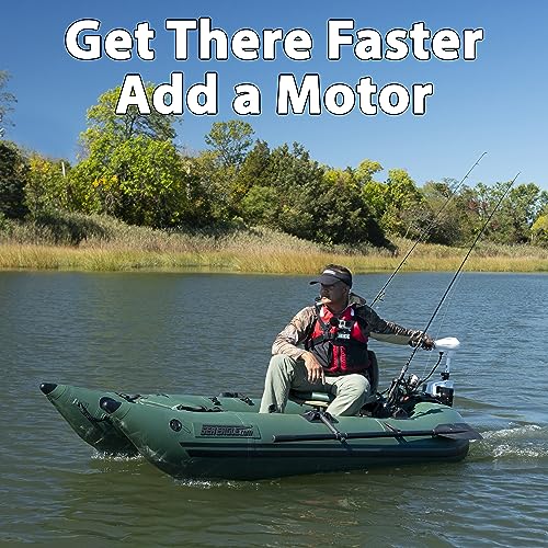Sea Eagle 285 Inflatable Frameless Fishing Pontoon Boat Pro Package Green