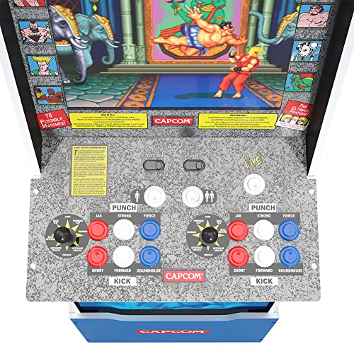 ARCADE1UP Street Fighter II Champion Edition Big Blue Arcade Machine with WiFi and Stool