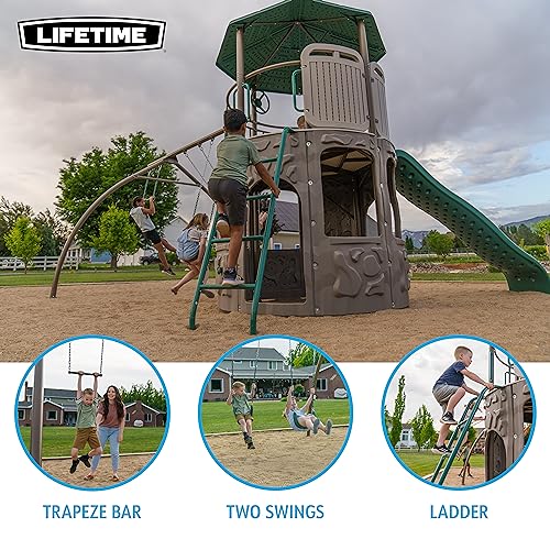 Lifetime Adventure Tower Swing Set Playset Earthtone