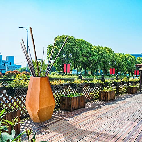 MK Designs Corten Steel Geo Outdoor Planters Black 33" W x 33" D x 51" H