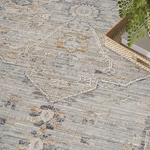Nourison Nyle Distressed Area Rug Light Blue 12' x 15'9