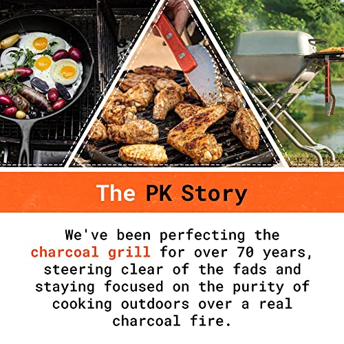 PK Grills Charcoal BBQ Grill and Smoker Combination PK360 Portable Outdoor Grill Smoker Graphite