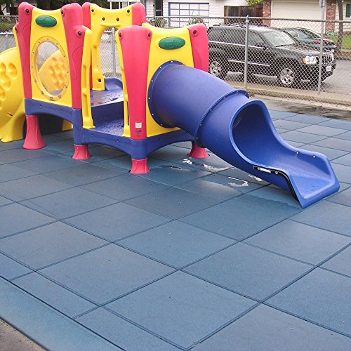 Rubber-Cal Eco-Safety Interlocking Playground Tiles 28 Sq.Ft. Green