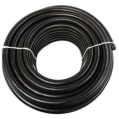 HydroMaxx 3" Dia. x 50 ft Black Flexible PVC Pipe for Koi Ponds, Irrigation, and Water Gardens