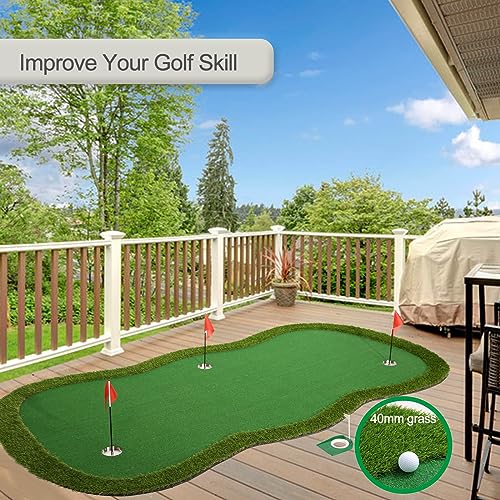 Chriiena Golf Putting Green Mat Large Professional Indoor Outdoor Putting Green-5X10ft