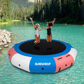 GIRISHIP Inflatable Water Trampoline 15FT with Electric Pump Blue-Pink-White