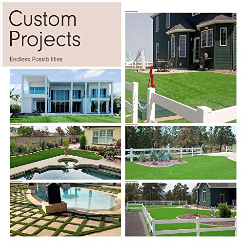 MEGAGRASS 7.5 x 69 Feet Premium Deluxe Realistic Synthetic Turf Rug Green