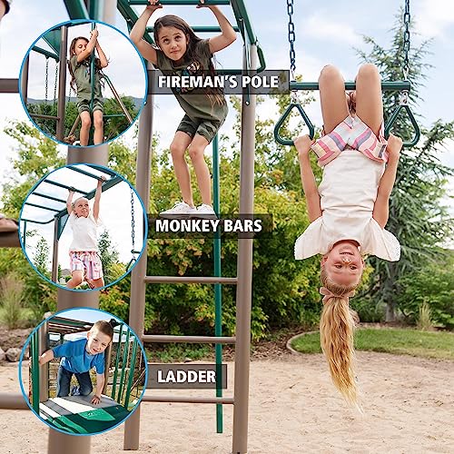 Lifetime Adventure Tower Deluxe Swing Set Playset Earthtone