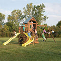 Swing-N-Slide Castlebrook Swing Set with Slides & Climbing Wall Wood