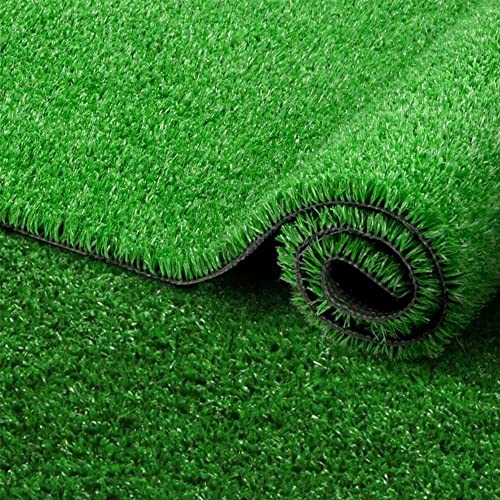 Griclner 0.7inch Realistic Synthetic Grass Turf Carpet Green 14FTx48FT