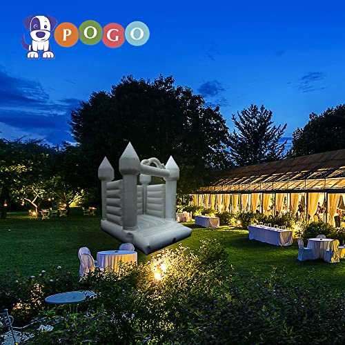 Pogo Bounce House White Inflatable Wedding Castle 13x12x14.5 ft