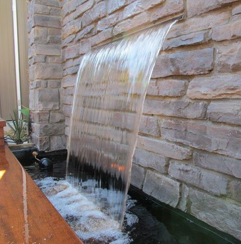 Majestic Water Spouts Nakano 24" Waterfall Spillway for Fountains, Pools, Ponds Silver Metallic
