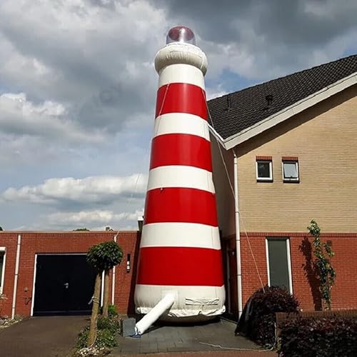 BOZHOUYUPIN 8m Giant Inflatable Pharos Lighthouse PVC Tarpaulin Advertising Model As Picture Show