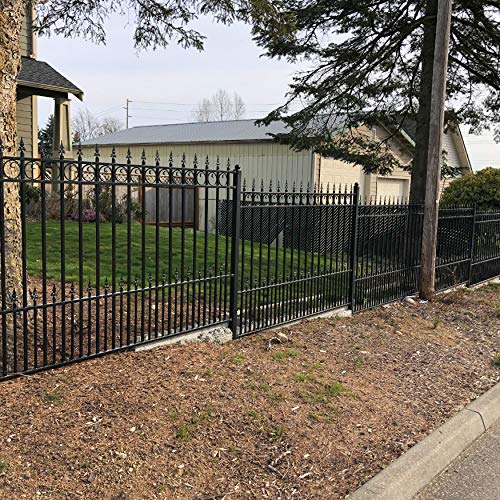 ALEKO Security Fencing Kit 2-Panel Steel Fence Modern Garden Anti-Rust Panels 8x5 Prague