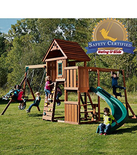 Swing-N-Slide Cedar Brook Wooden Swing Set Green