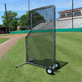 Cimarron Sports Outdoor Practice 7x4#84 Premier L-Net and Frame with Wheels Black Stainless Steel