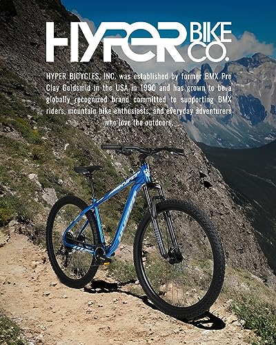Hyper Mountain Bike 29 Inch Trail Bike with Shimano 9 Speed Shifters and Lightweight Aluminum Frame (Blue)