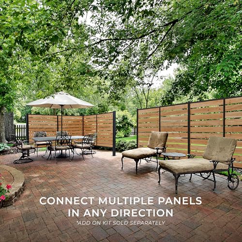 Backyard Discovery 8' x 6' Cedar Wood Outdoor Privacy Screen Wall Light Brown