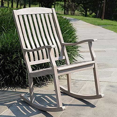 Cambridge Casual Superior Indonesian Arie Rocking Chair Chat Set Weathered Gray
