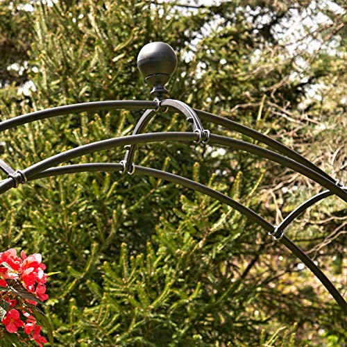 Zaer Ltd. Large Elegant Round Garden Arch Moon Gate Black