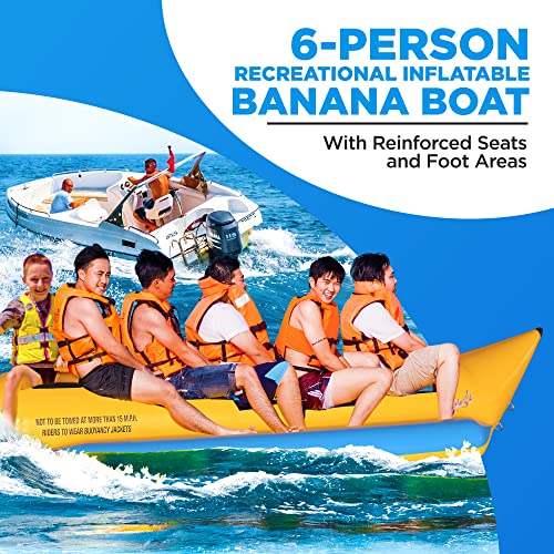 SereneLife Inflatable Floating Banana Boat Yellow