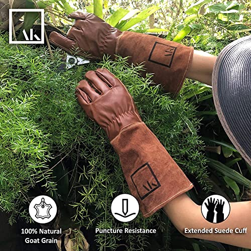 ArtAK Bulk 88 Pairs Rose Pruning Gloves Brown