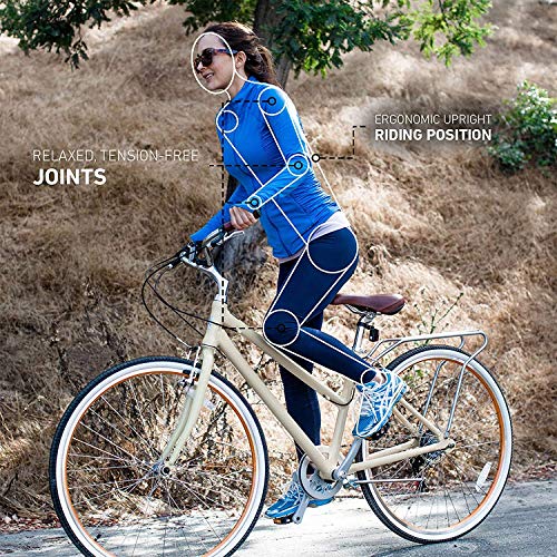 sixthreezero Explore Your Range Women's 7-Speed Hybrid Road Bike with Rear Rack, Mint Green