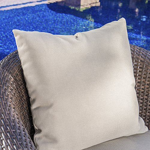 GDFStudio Outdoor Aluminum Framed Swivel Club Chair Set of 4 Mix Khaki