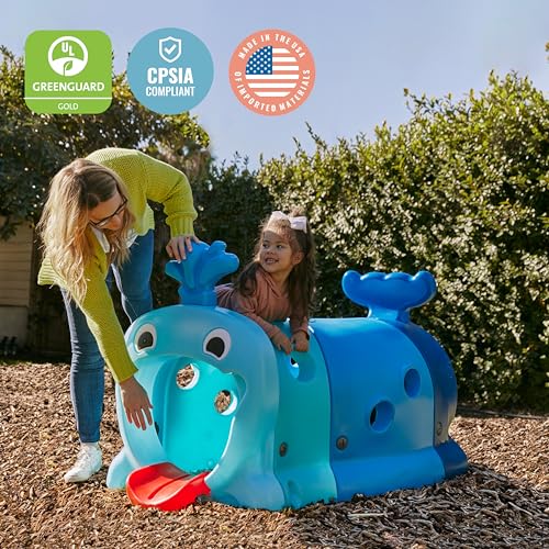 ECR4Kids Willow Climb-N-Crawl Whale Junior Play Structure Blue