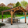 Backyard Discovery Norwood 14x12 Cedar Wood Gazebo with Steel Roof