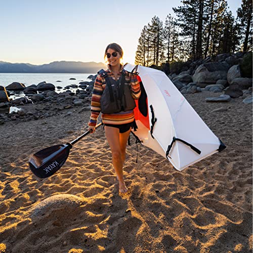 Oru Kayak Lake Pro Bundle | Foldable Kayak, Fiberglass Paddle, Pack, Float Bags, Bottle - White