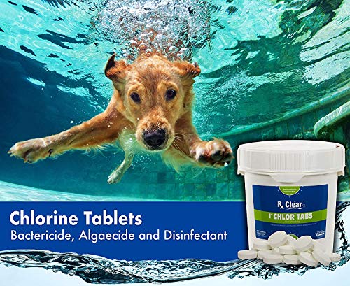 Rx Clear 1-Inch Stabilized Chlorine Tablets for Pools & Spas UV Protected 1200 Lbs
