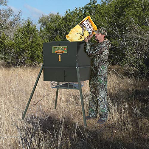 Texas Hunter Products Stand and Fill Wildlife & Deer Feeder 650 lb. Capacity Hunter Green