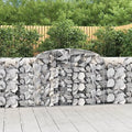 Arched Gabion Baskets 2 pcs 118.1"x19.7"x39.4"/47.2" Galvanized Iron for Outdoor Plants White Black Other