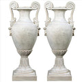 Design Toscano Chateau de Fontainebleau Architectural Garden Urn Set of Two Roman Stone