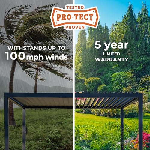 Backyard Discovery Sarasota 14' x 10' Galvanized Steel Pergola Kit with Adjustable Roof Black