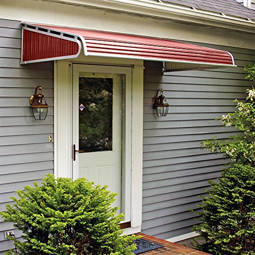 NuImage Awnings 1500 Series Aluminum Door Canopy with Sidewings Brick Red