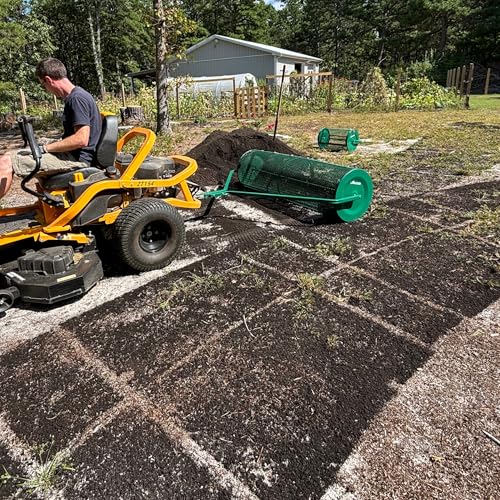 Landzie Tow-Behind Compost and Peat Moss Spreader 60 x 20 Inch for Large Lawns